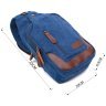 Синя текстильна чоловіча сумка-слінг через плече Vintage (20387) - 9