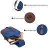 Синяя текстильная мужская сумка-слинг через плечо Vintage (20387) - 10