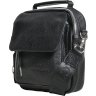 Мужская черная сумка-барсетка маленького размера из натуральной кожи флотар Vip Collection (21076) - 1
