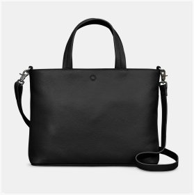 Вместительная женская сумка из натуральной фактурной кожи через плечо Yoshi Y26 черного цвета 95487