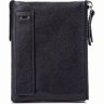 Черное недорогое мужское портмоне из натуральной кожи на кнопке Vintage (2414683) - 1