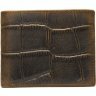 Горизонтальное мужское портмоне коричневого цвета из натуральной кожи под крокодила Vintage (2420042) - 1