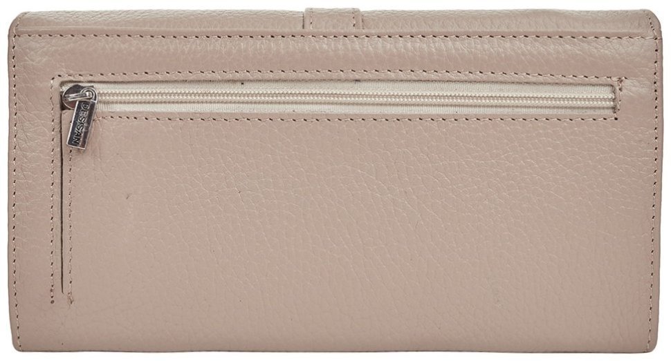 Большой женский кошелек из кожи флотар на 2 отделения Desisan 106787 бежевого цвета modnotak фото №2