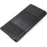Чорний гаманець з шліфованої шкіри морського ската на кнопці STINGRAY LEATHER (024-18113) - 2