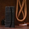 Чорний гаманець з шліфованої шкіри морського ската на кнопці STINGRAY LEATHER (024-18113) - 6