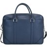 Ділова чоловіча сумка для ноутбука з натуральної шкіри в темно-синьому кольорі Issa Hara (21190) - 1
