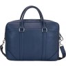 Деловая мужская сумка для ноутбука из натуральной кожи в темно-синем цвете Issa Hara (21190) - 3