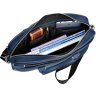 Деловая мужская сумка для ноутбука из натуральной кожи в темно-синем цвете Issa Hara (21190) - 2