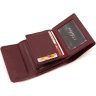Жіночий гаманець із натуральної шкіри бордового кольору на магнітах ST Leather 1767287 - 6