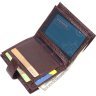 Чоловічий невеликий гаманець з натуральної шкіри флотар коричневого кольору KARYA (2421389) - 5