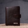 Чоловічий невеликий гаманець з натуральної шкіри флотар коричневого кольору KARYA (2421389) - 6