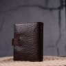 Чоловічий невеликий гаманець з натуральної шкіри флотар коричневого кольору KARYA (2421389) - 7