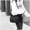 Плечова жіноча сумка середнього розміру з чорного текстилю Confident 77587 - 3