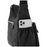 Плечевая женская сумка среднего размера из черного текстиля Confident 77587 - 5