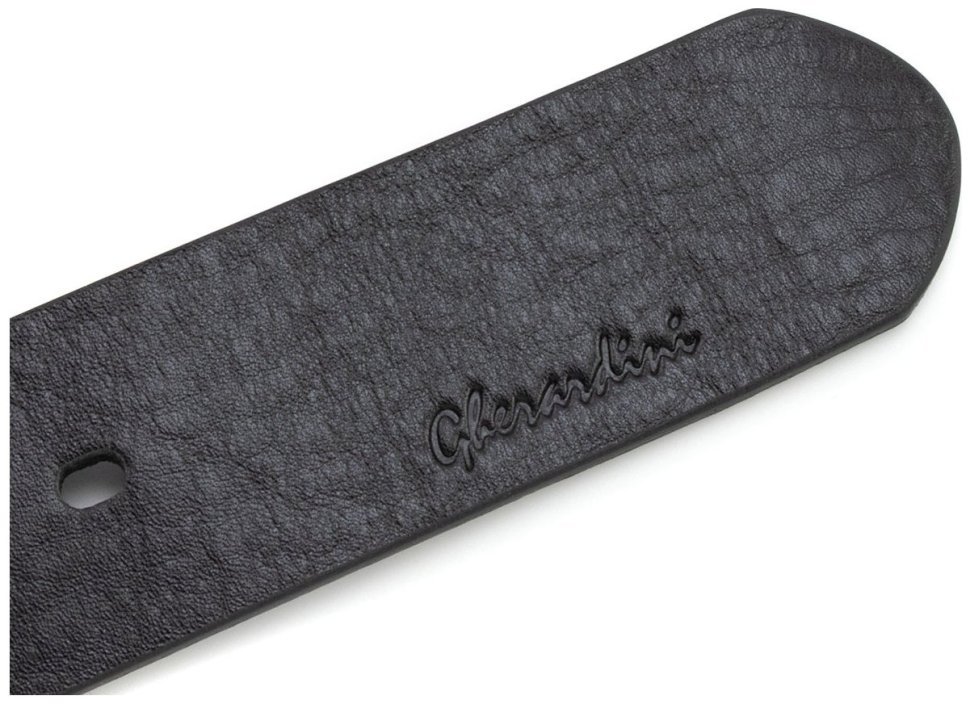 Широкий джинсовый ремень из итальянской кожи черного цвета Gherardini 45039 modnotak фото №4