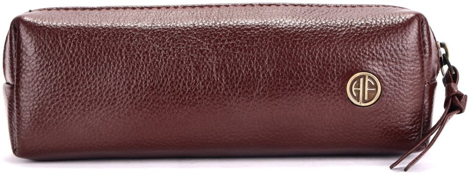 Небольшая косметичка из фактурной кожи коричневого цвета на молнии Hammonds Flycatcher UC501 107987 modnotak фото №1