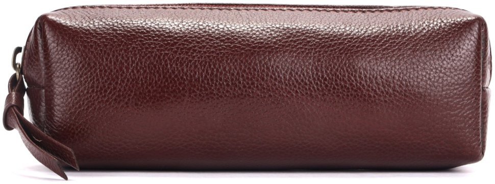 Небольшая косметичка из фактурной кожи коричневого цвета на молнии Hammonds Flycatcher UC501 107987 modnotak фото №2