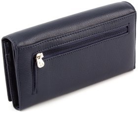 Жіночий синій гаманець з натуральної шкіри Marco Coverna (16605)