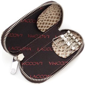 Кожаная ключница округлой формы на молнии KARYA (105-011)