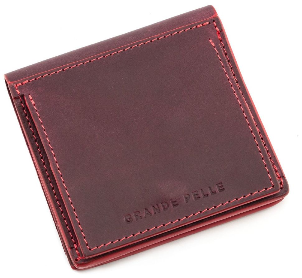 Жіночий вінтажний гаманець кольору марсала Grande Pelle (13018)