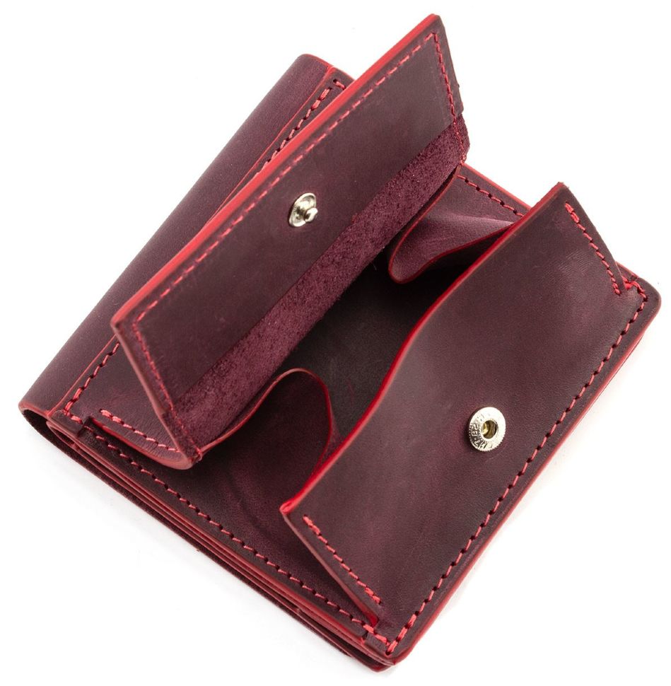 Женский винтажный кошелек цвета марсала Grande Pelle (13018)