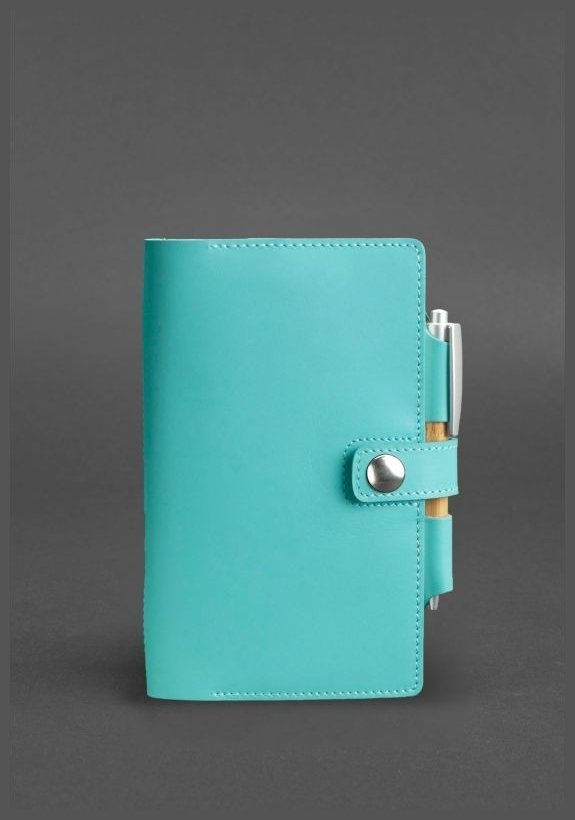 Женский кожаный блокнот (Софт-бук) бирюзового цвета BlankNote 78587 modnotak фото №2