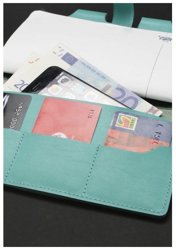 Женский кожаный блокнот (Софт-бук) бирюзового цвета BlankNote 78587 modnotak фото №5