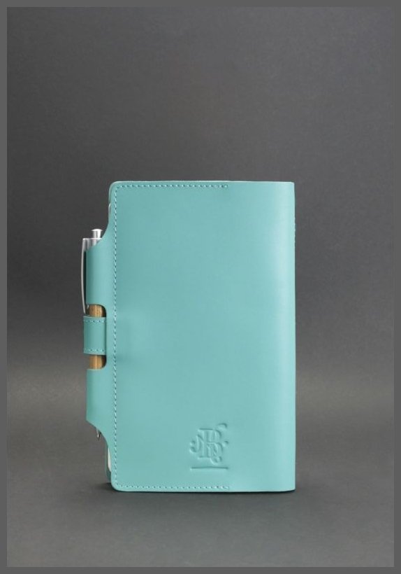 Женский кожаный блокнот (Софт-бук) бирюзового цвета BlankNote 78587 modnotak фото №6