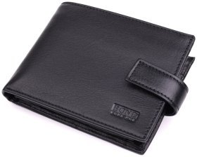 Велике чоловіче шкіряне портмоне чорного кольору BOND 2422861