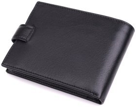 Велике чоловіче шкіряне портмоне чорного кольору BOND 2422861