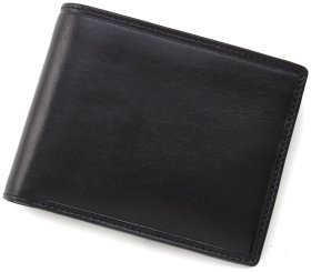 Невеликий чоловічий портмоне з гладкої шкіри чорного кольору без фіксації Visconti Lazio 68787