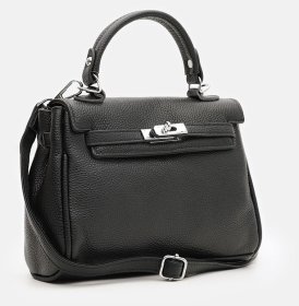 Городская женская сумка на каждый день из фактурной кожи с клапаном на защелке Borsa Leather 108887