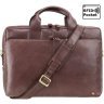 Класична чоловіча сумка з натуральної коричневої шкіри під ноутбук 13 дюймів Visconti Hugo 69087 - 1