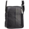 Черная мужская кожаная сумка на плечо небольшого размера Visconti Riley 69187 - 14