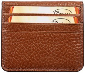 Компактный мужской зажим для денег из кожи флотар Desisan 79987 рыжего цвета