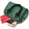 Зелена жіноча сумка з натуральної шкіри з двома короткими ручками Vintage 2422351 - 7