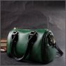 Зелена жіноча сумка з натуральної шкіри з двома короткими ручками Vintage 2422351 - 8