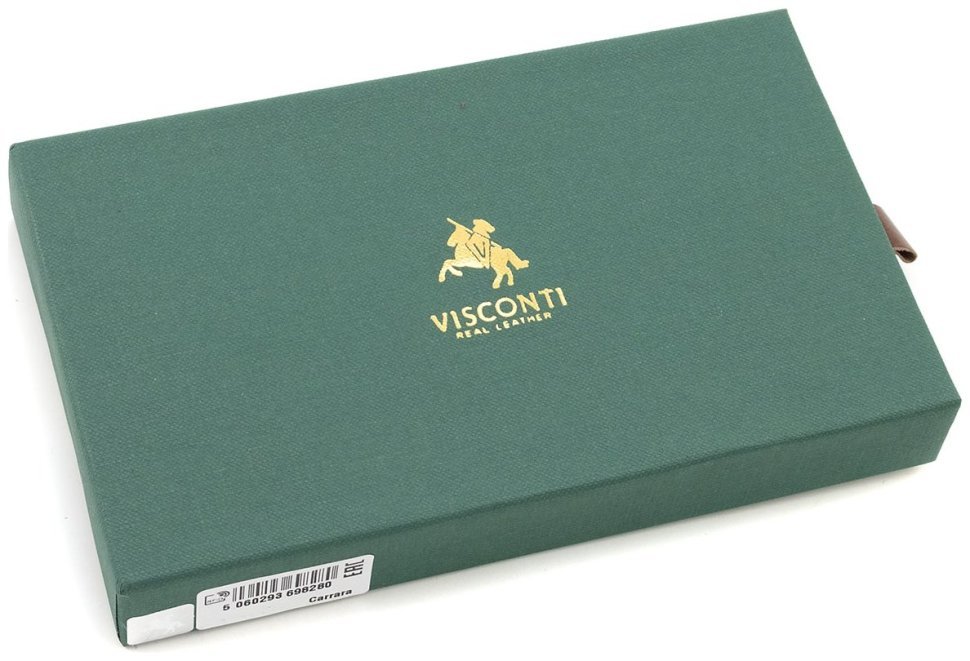 Коричневый купюрник из натуральной кожи под много карт Visconti Carrara 70688 modnotak фото №7