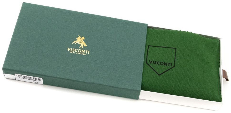 Коричневый купюрник из натуральной кожи под много карт Visconti Carrara 70688 modnotak фото №8