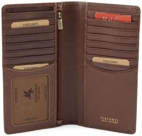 Коричневий купюрник з натуральної шкіри під багато карток Visconti Carrara 70688
