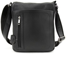 Шкіряна чоловіча сумка через плече Tavinchi 90788 Чорна
