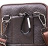 Темно-коричневая мужская кожаная сумка на пояс на одну молнию Vintage (20483) - 4