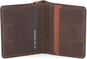 Коричневе портмоне в ретро стилі Grande Pelle (13249)