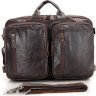 Оригінальна чоловіча сумка трансформер коричневого кольору VINTAGE STYLE (14106) - 1