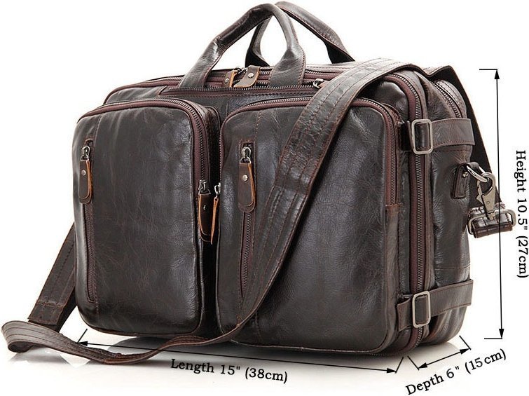 Оригинальная мужская сумка трансформер коричневого цвета VINTAGE STYLE (14106)