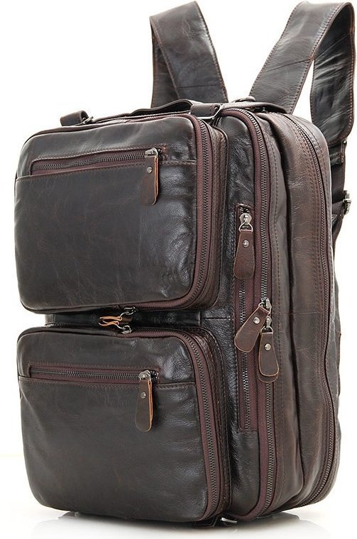 Оригинальная мужская сумка трансформер коричневого цвета VINTAGE STYLE (14106)