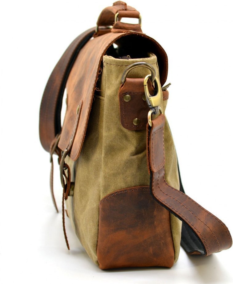 Чоловіча сумка-портфель водостійкої тканини зі шкіряним клапаном TARWA (19676)