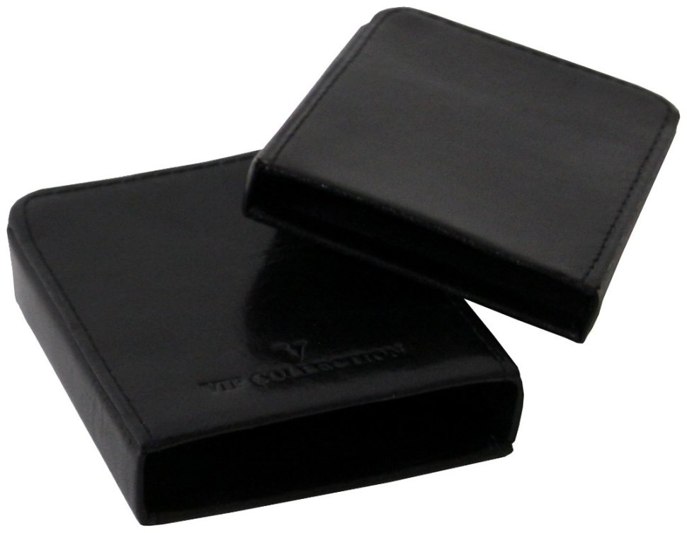 Шкіряна компактна візитниця Newport чорного кольору Vip Collection 102588 modnotak фото №3