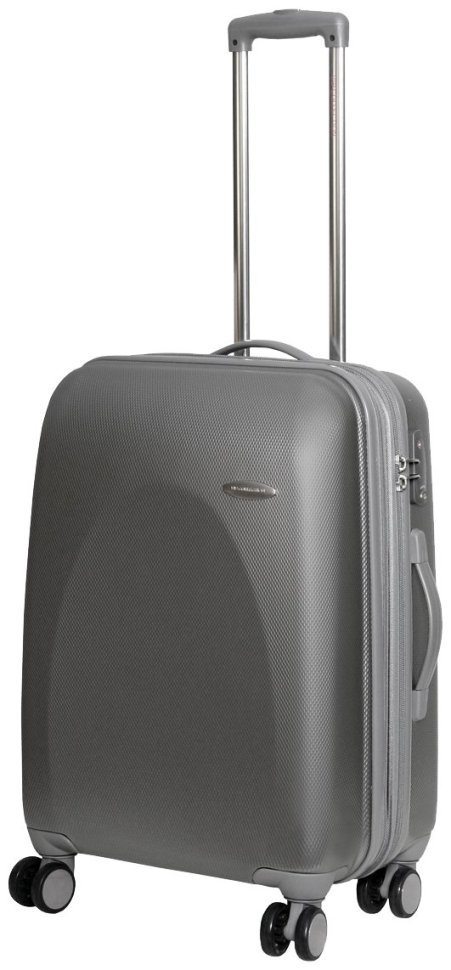 Серебристый чемодан Galaxy из поликарбоната на 66-78 л Vip Collection 102688 modnotak фото №1