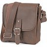 Мужская коричневая наплечная сумка из матовой кожи SHVIGEL (00890) - 1